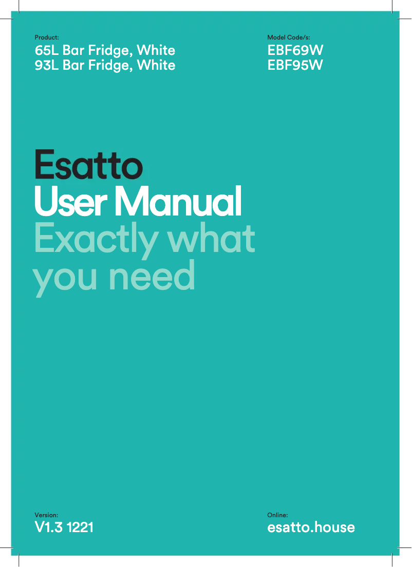 First page image of the manual for EBF95W
