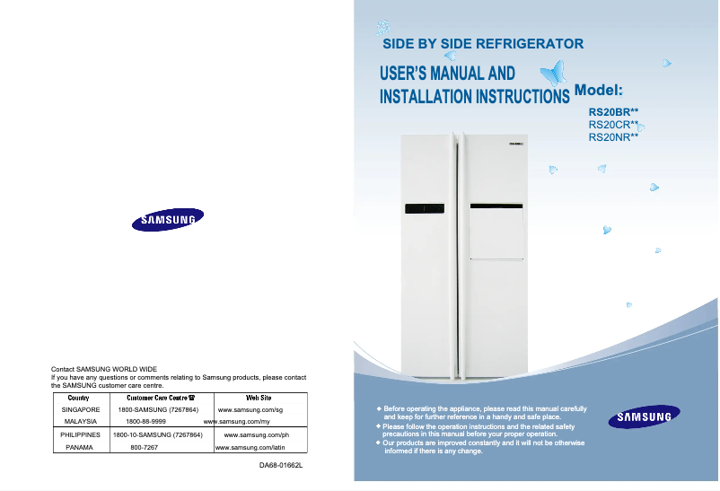 Page 1 of the manual User Manual Samsung RS20BRHS