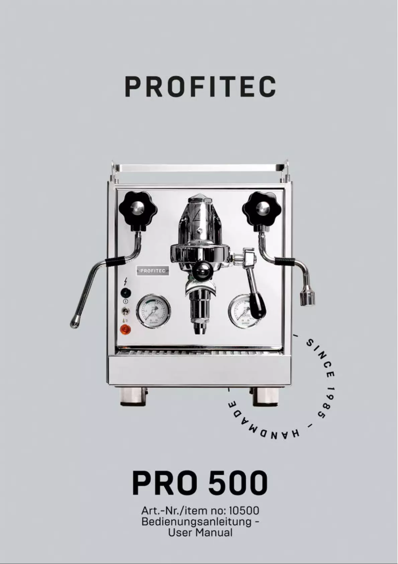 Page 1 of the manual User Manual Profitec Pro 500