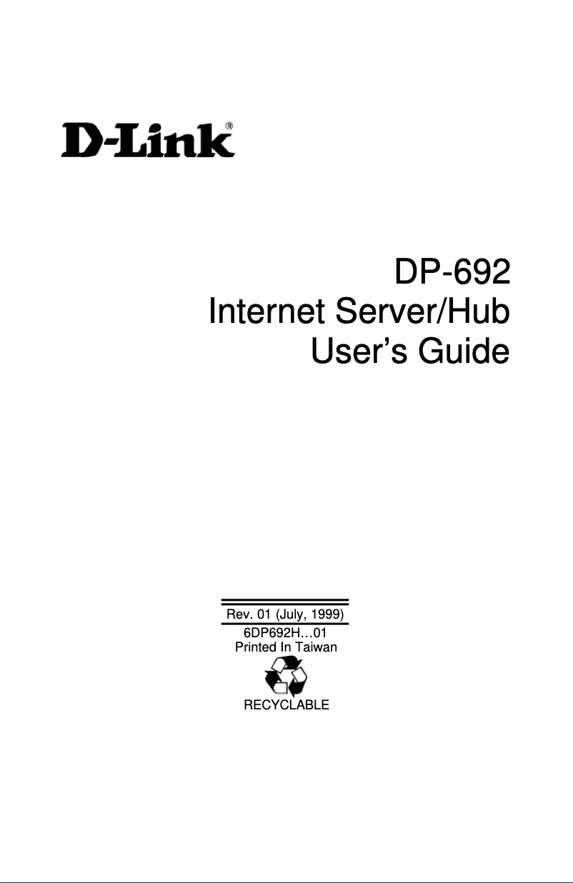 Page 1 of the manual User Manual D-Link DP-692