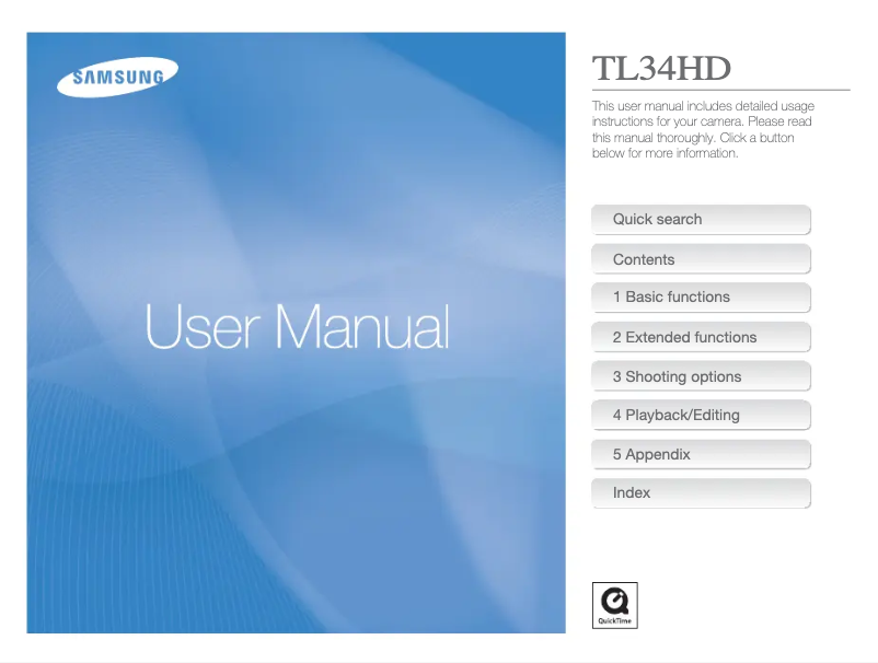 First page image of the manual for TL34HD