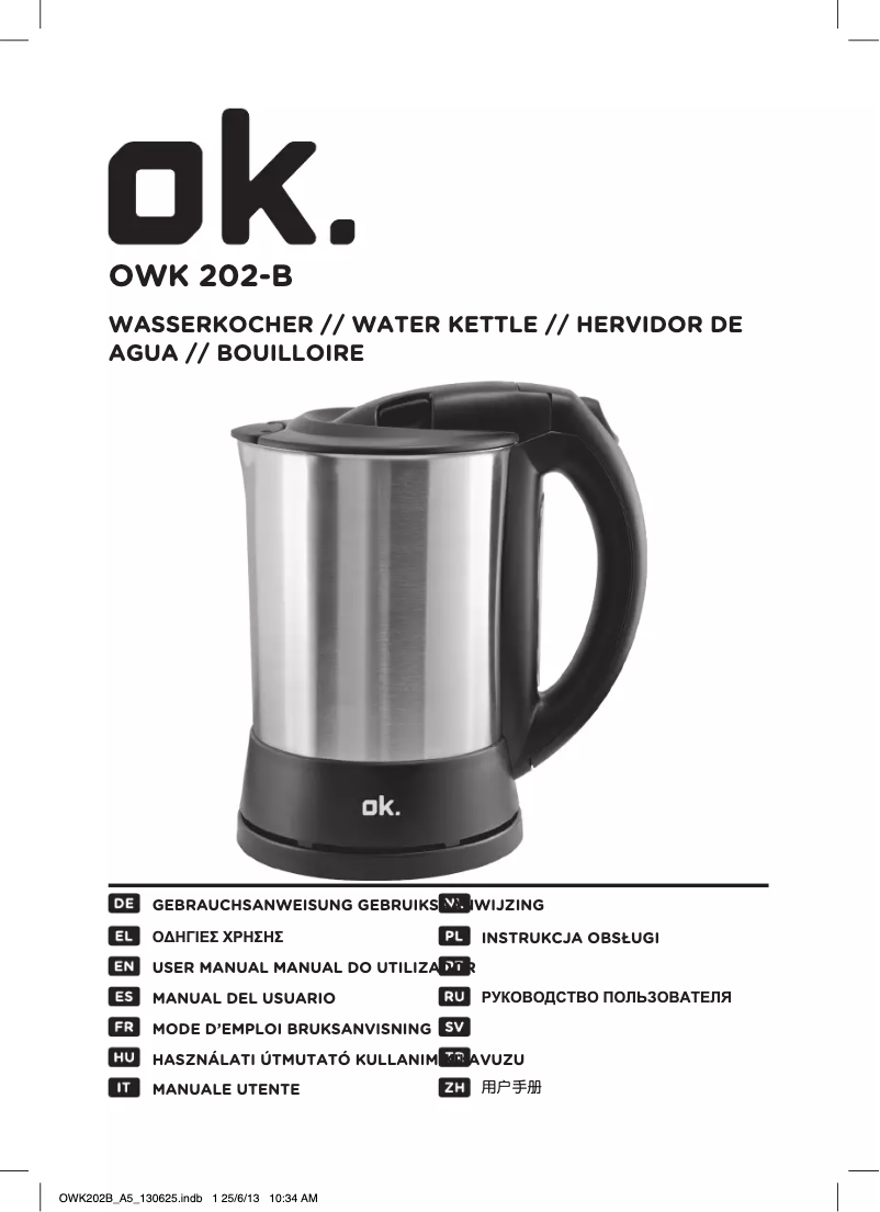 Page 1 of the manual User Manual OK OWK 202-B