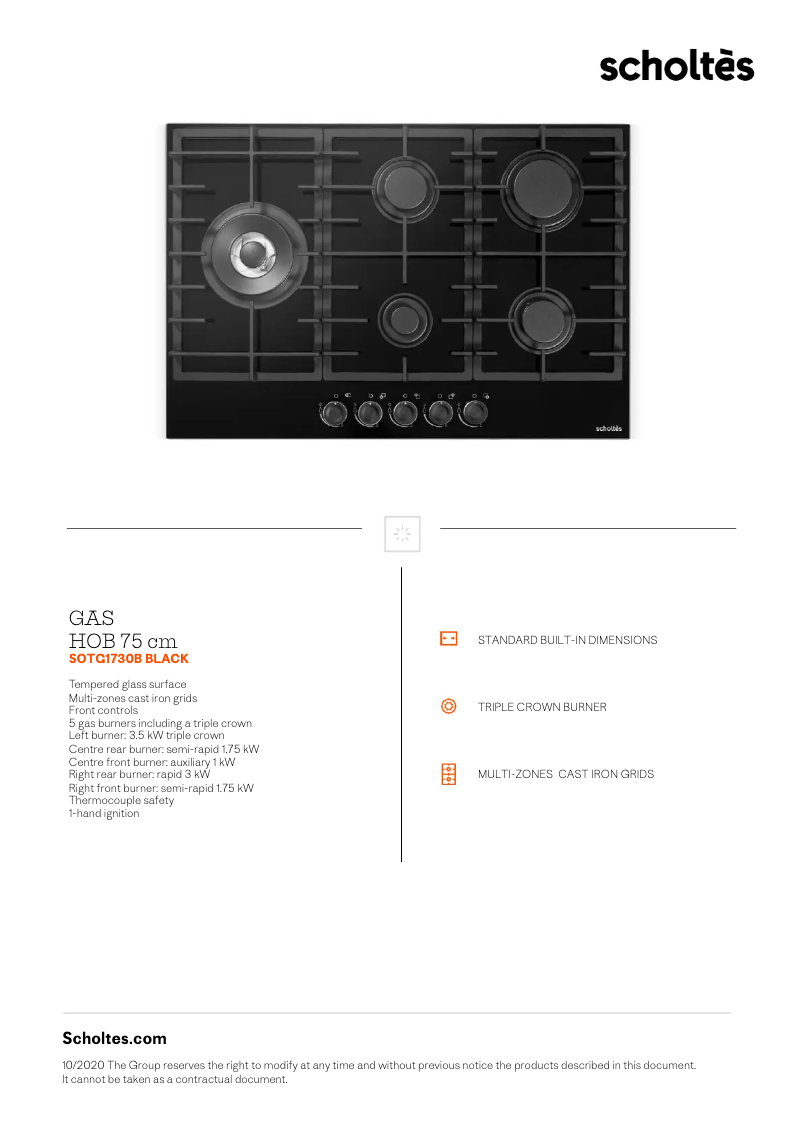 First page image of the manual for SOTG1730B