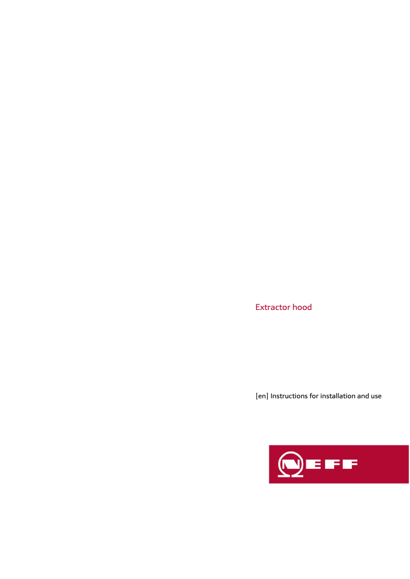 Page 1 of the manual Installation Guide Neff D95FQP1N0