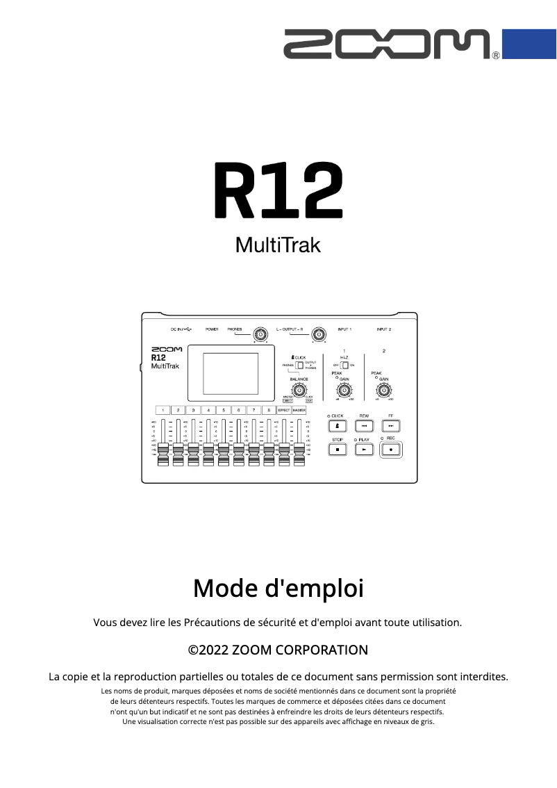 First page image of the manual for R12