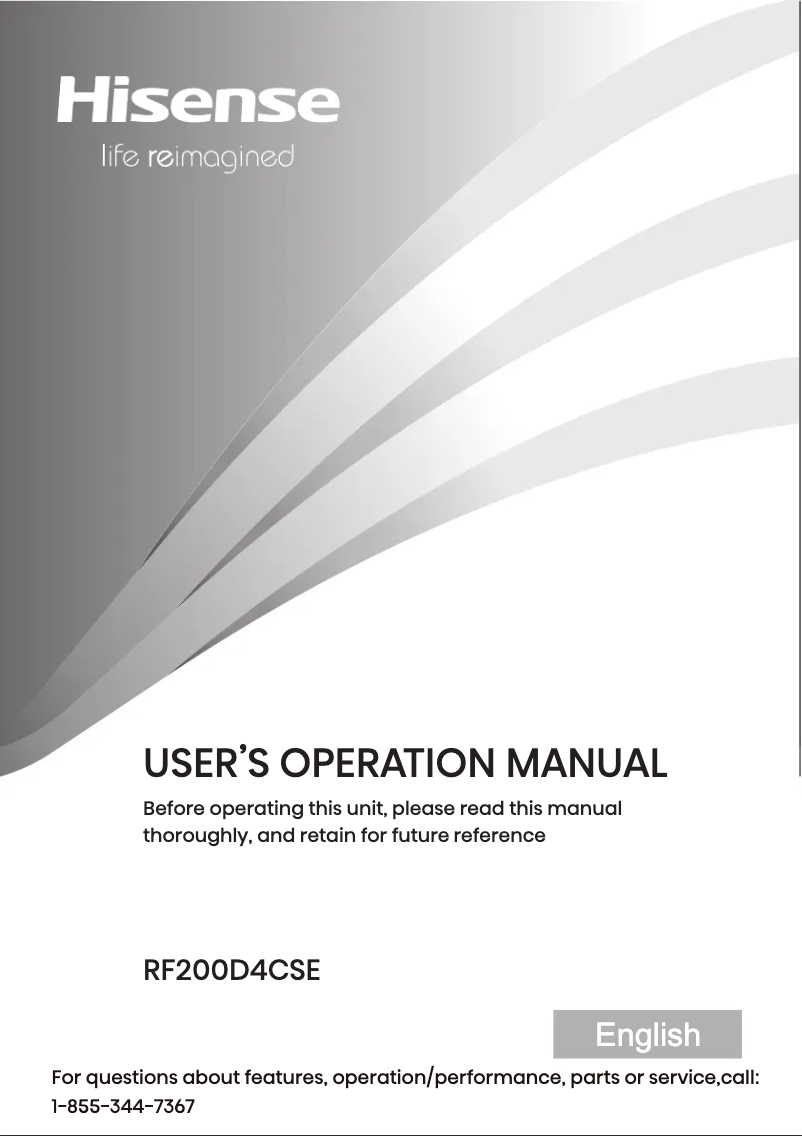 First page image of the manual for RF200D4CSE