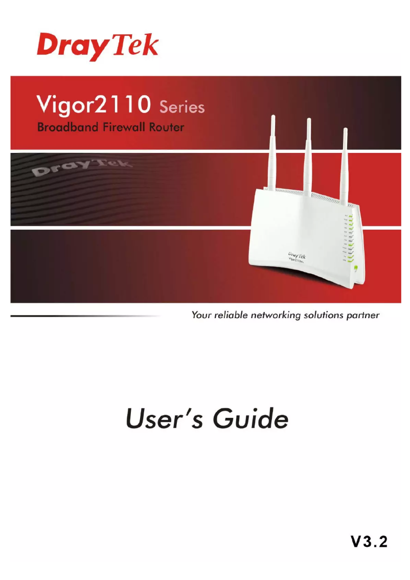 First page image of the manual for Vigor2110 Series