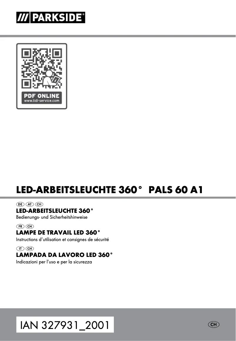 First page image of the manual for PALS 60 A1