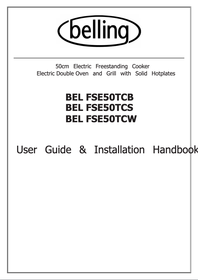 First page image of the manual for FSE50TC