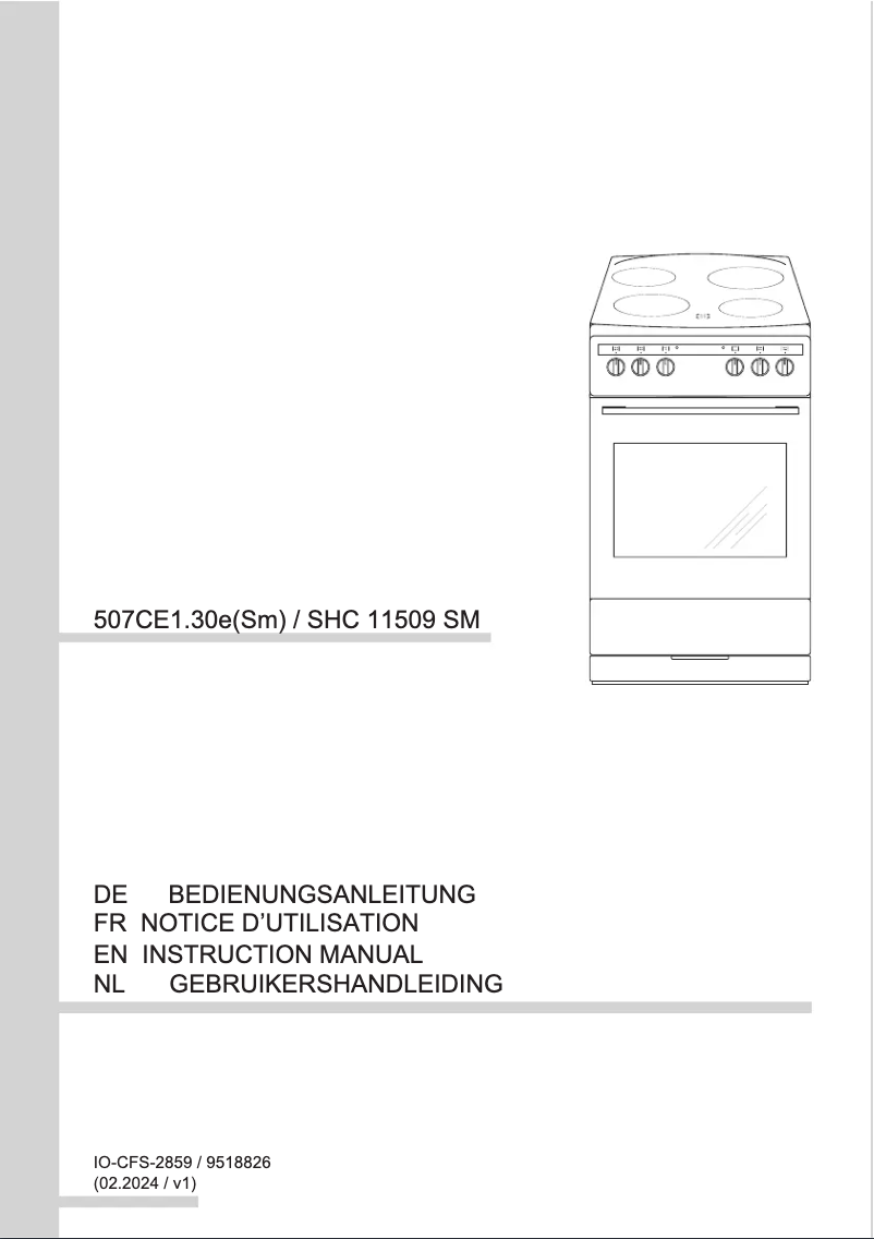 First page image of the manual for SHC 11509 SM