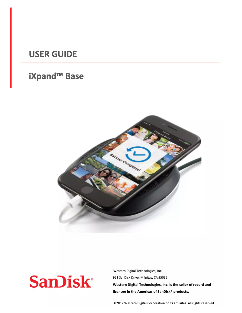 First page image of the manual for iXpand Base