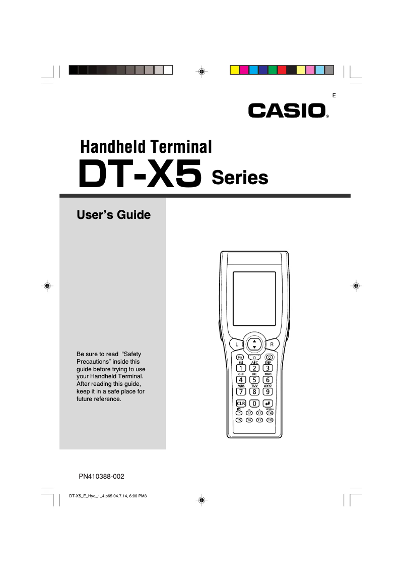 Page 1 of the manual User Manual Casio DT-X5