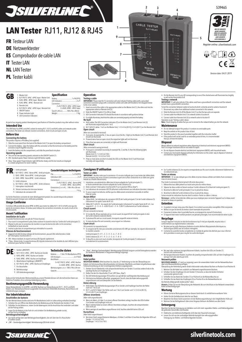 First page image of the manual for 539465