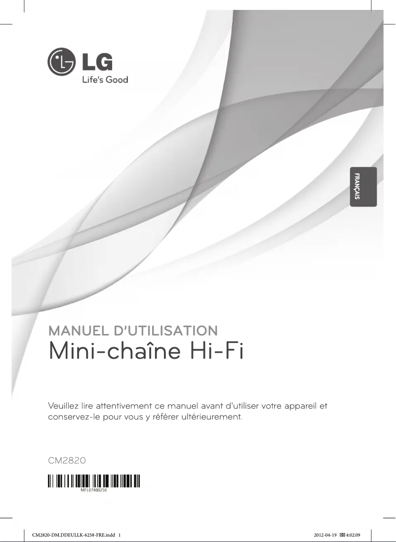 Page 1 of the manual User Manual LG CM2820