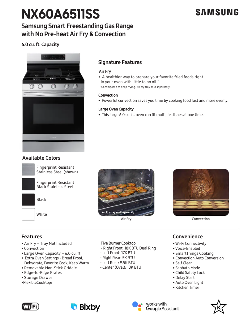 First page image of the manual for NX60A6511SG