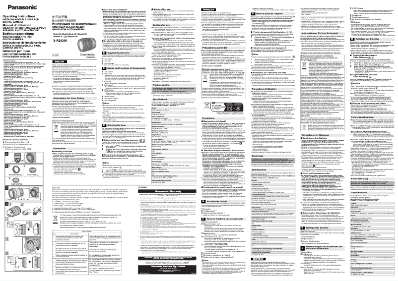 Page 1 of the manual User Manual Panasonic S-R28200