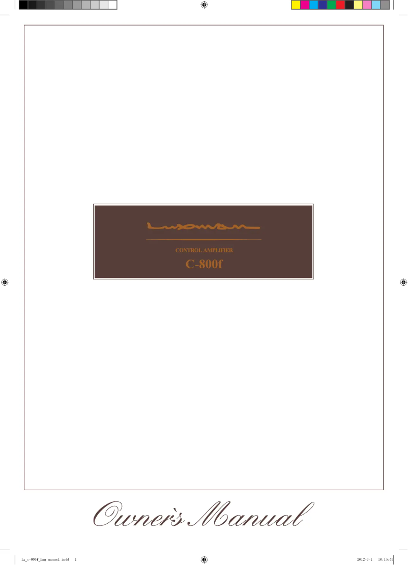 Page 1 de la notice Manuel utilisateur Luxman C-800f