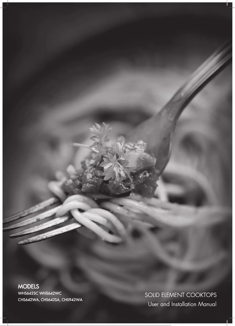 First page image of the manual for WHS642WC