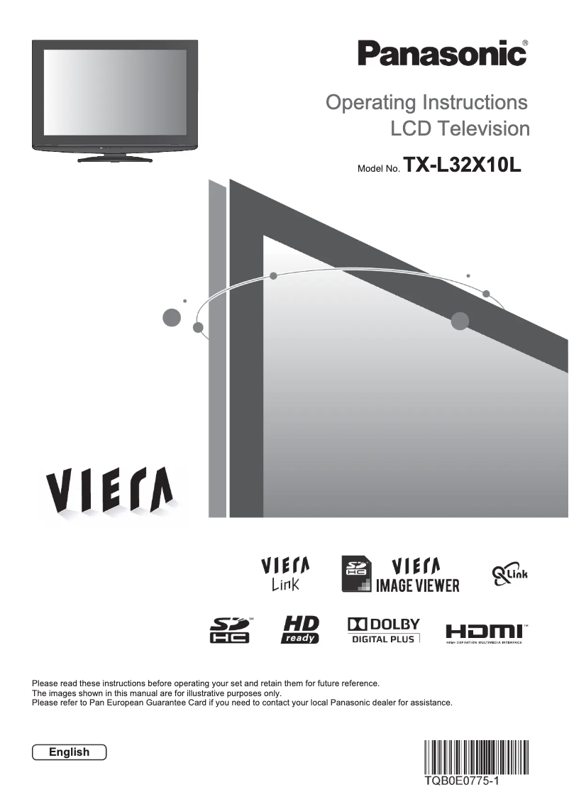Page 1 of the manual User Manual Panasonic Viera TX-L32X10L