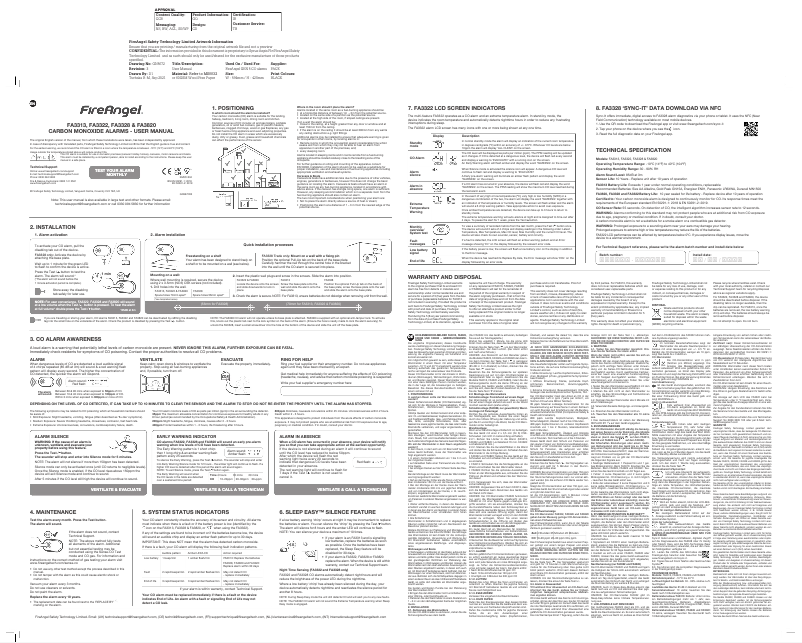 Page 1 of the manual User Manual FireAngel FA3820