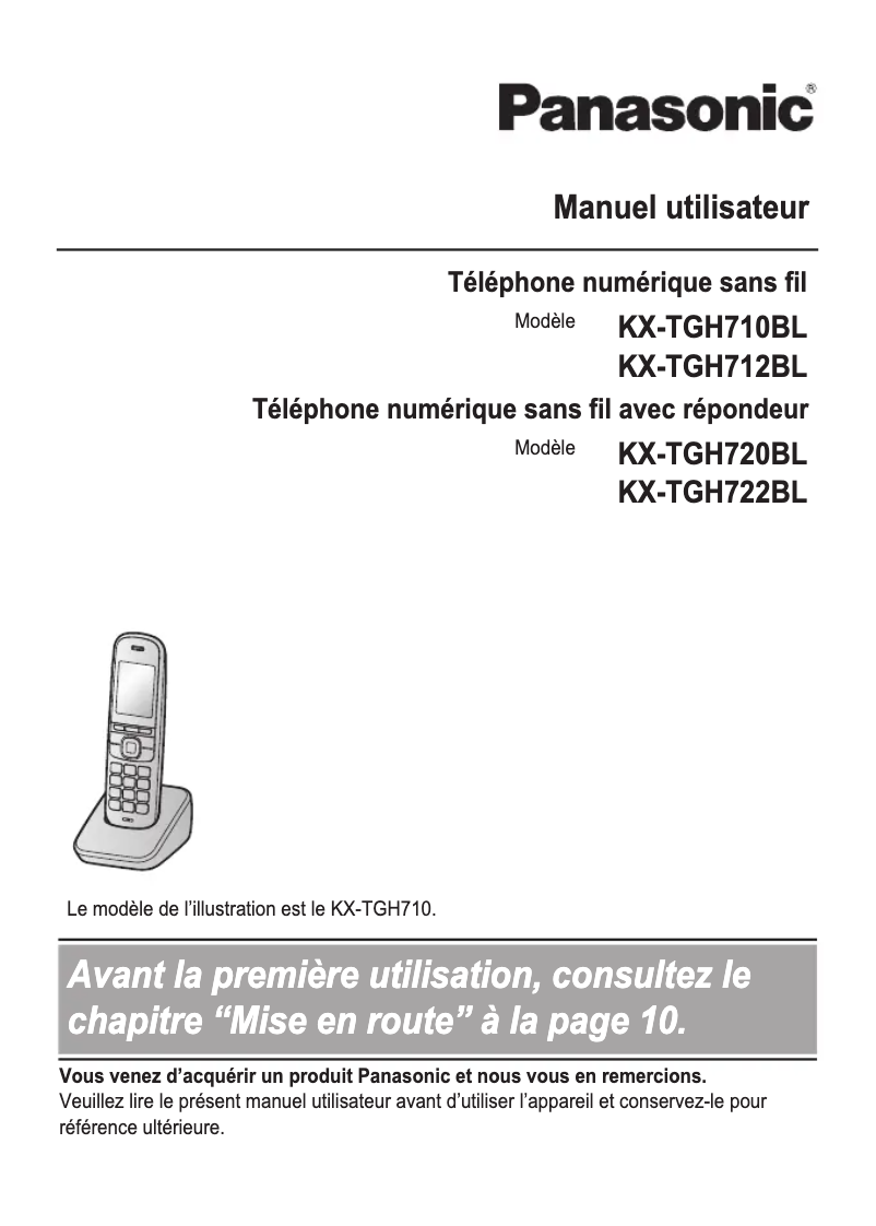 First page image of the manual for KX-TGH712