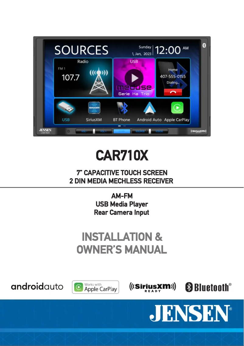 First page image of the manual for CAR710X