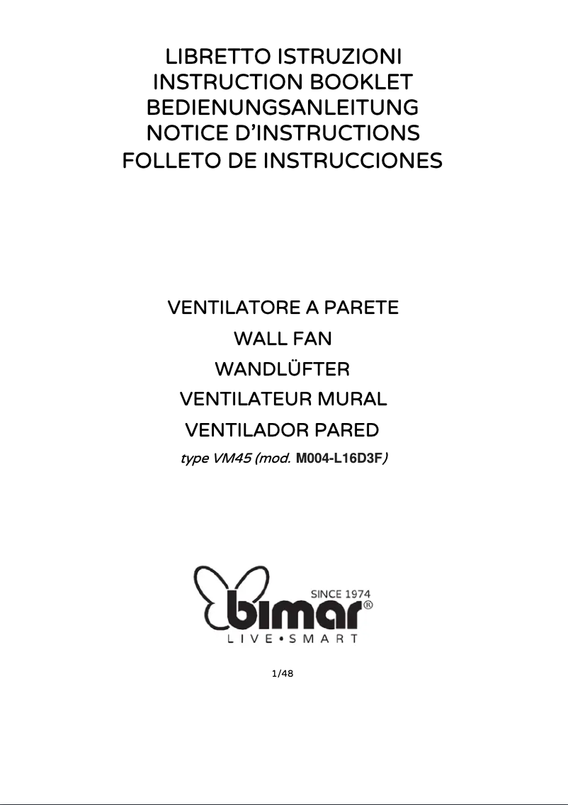 First page image of the manual for VM45