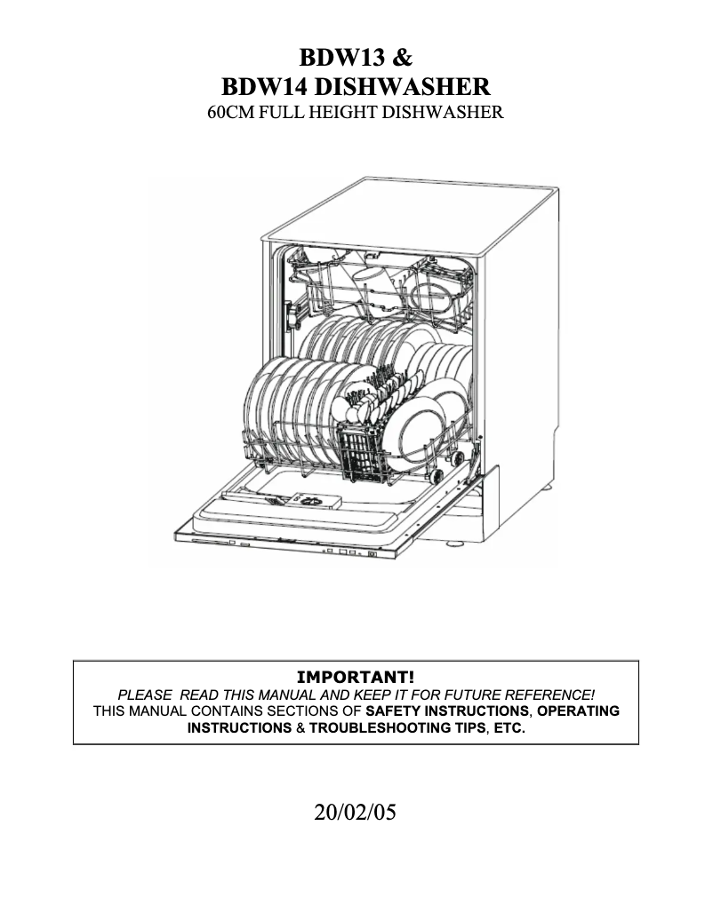 Page 1 of the manual User Manual Baumatic BDW14