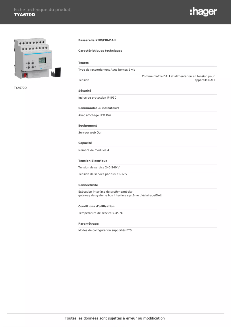 First page image of the manual for TYA670D