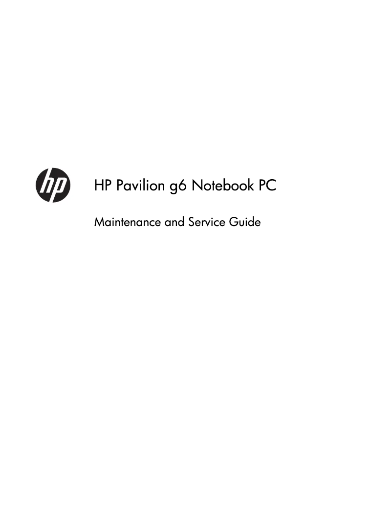 First page image of the manual for Pavilion g6