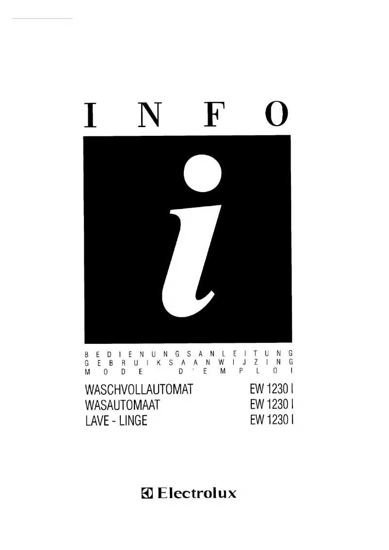 Page 1 of the manual User Manual Electrolux EW 1230 I