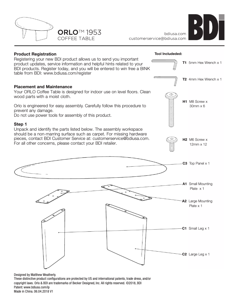 First page image of the manual for Orlo 1953