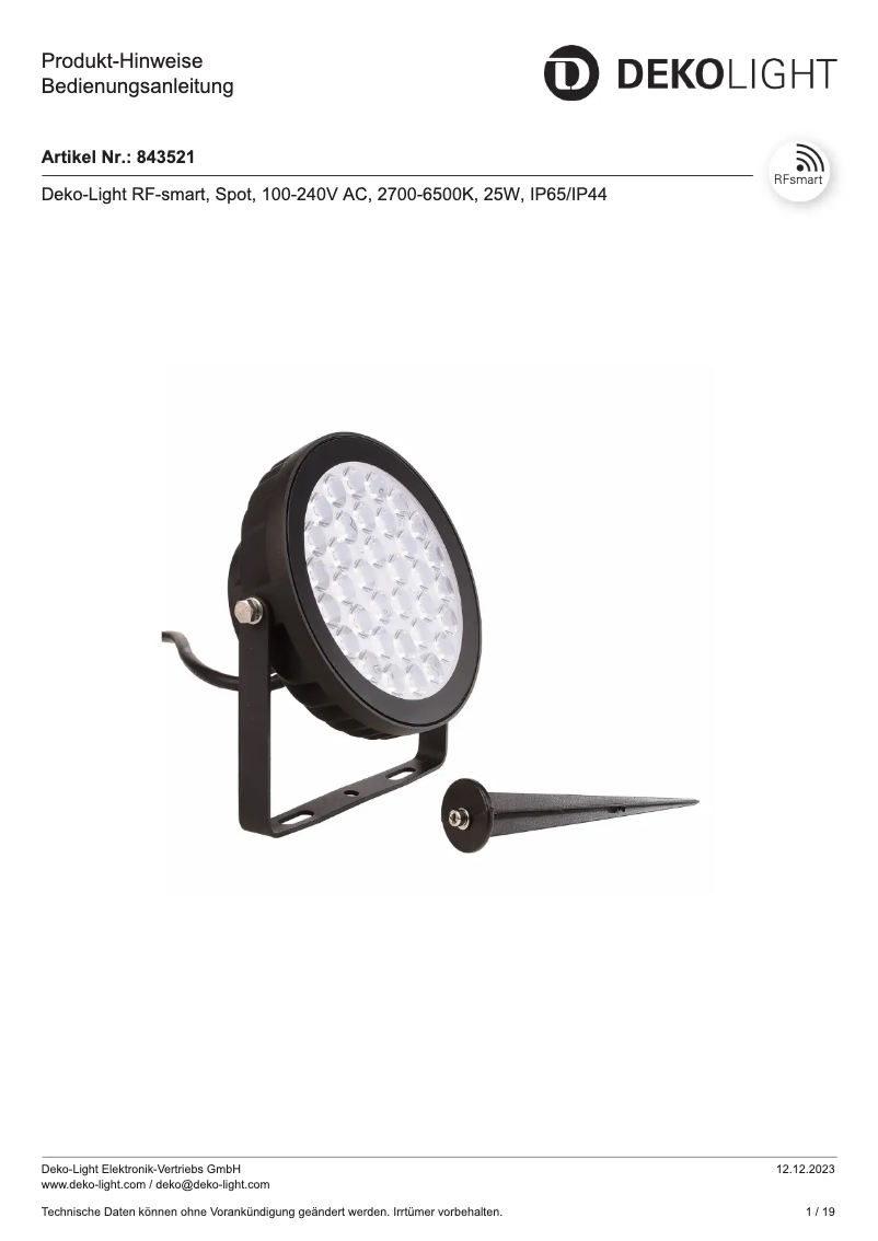 First page image of the manual for 843521