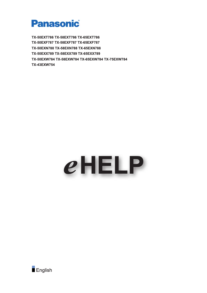 First page image of the manual for TX-58EXT786