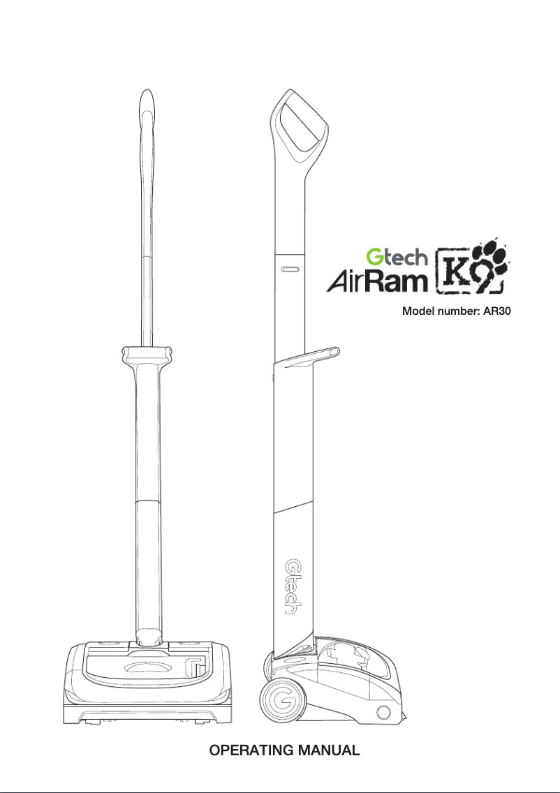 Page 1 of the manual User Manual Gtech AirRam MK2 AR30