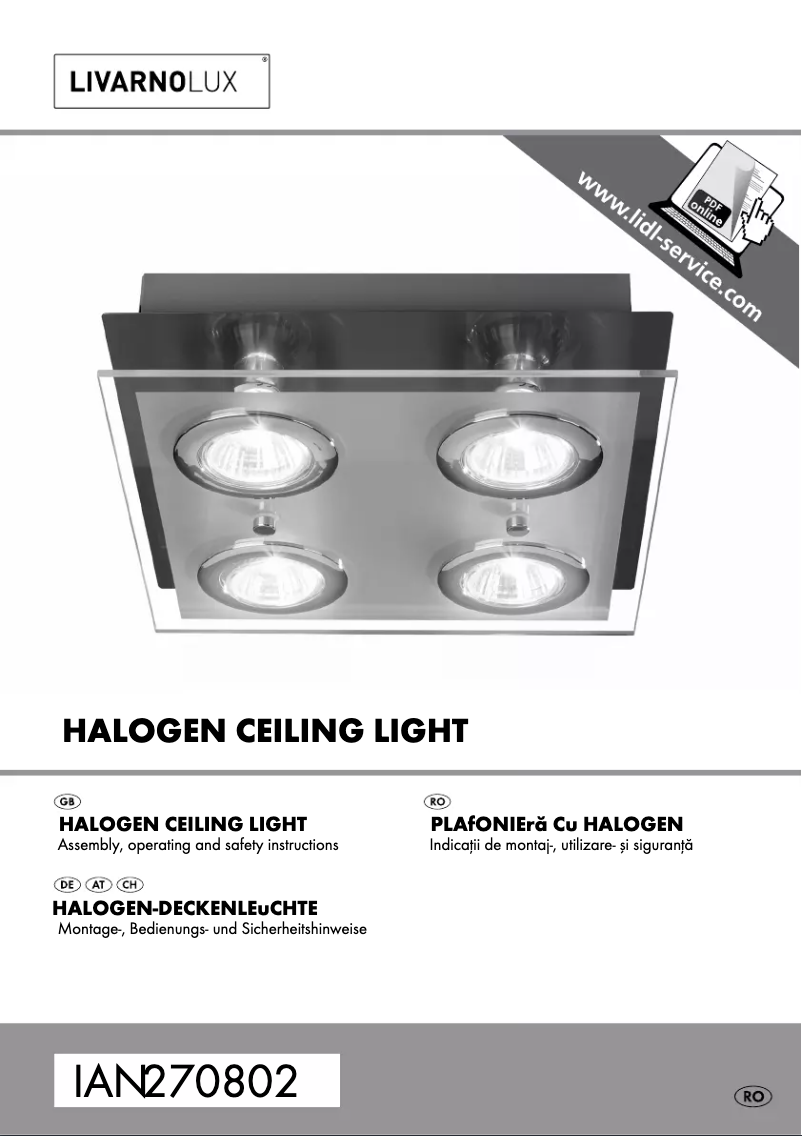 First page image of the manual for IAN 270802