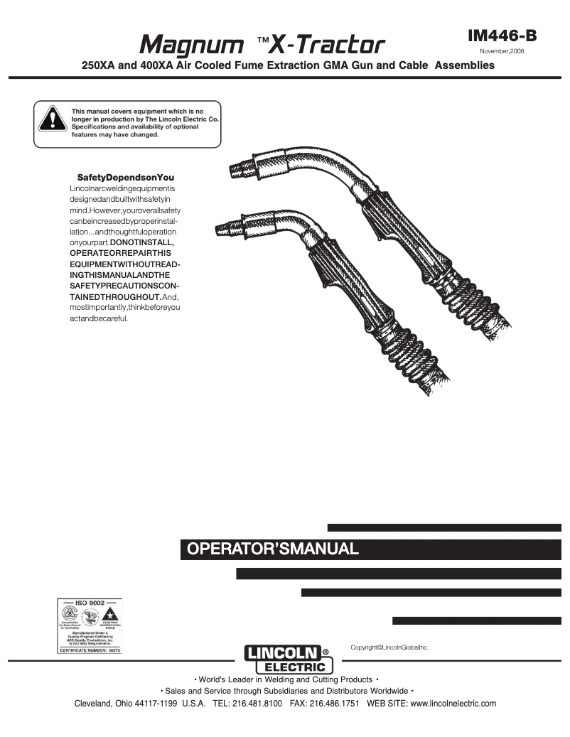 First page image of the manual for Magnum 400 XA