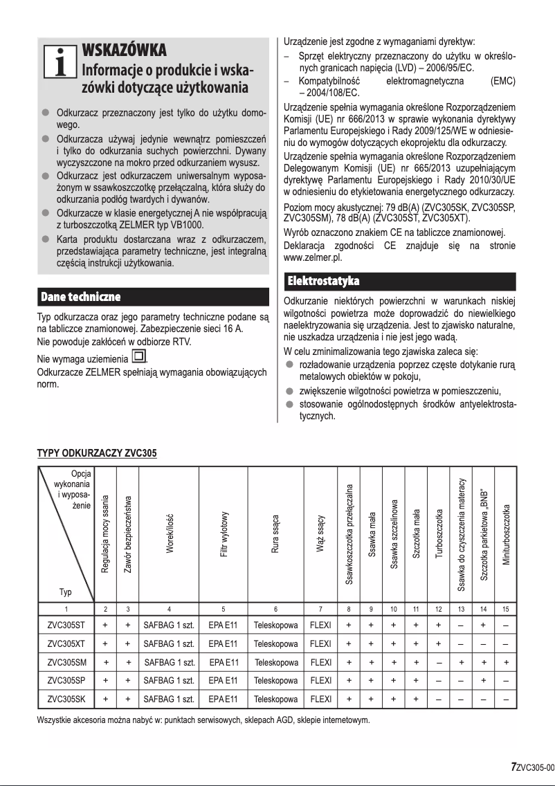 First page image of the manual for Odyssey ZVC305SK