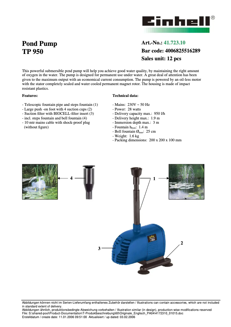 First page image of the manual for Royal TP 950