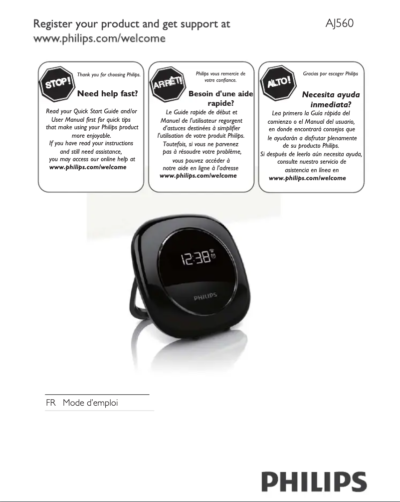 Page 1 of the manual User Manual Philips AJ560