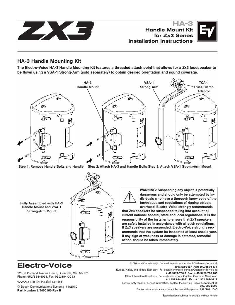 Page 1 of the manual User Manual Electro-Voice ZX3-90