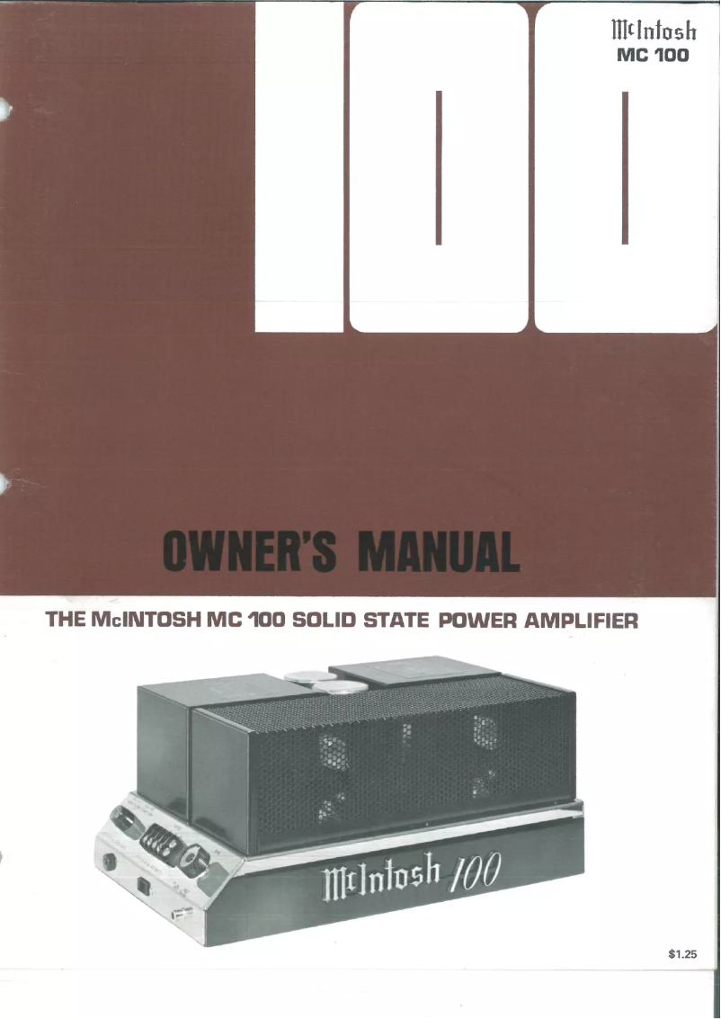 First page image of the manual for MC-100