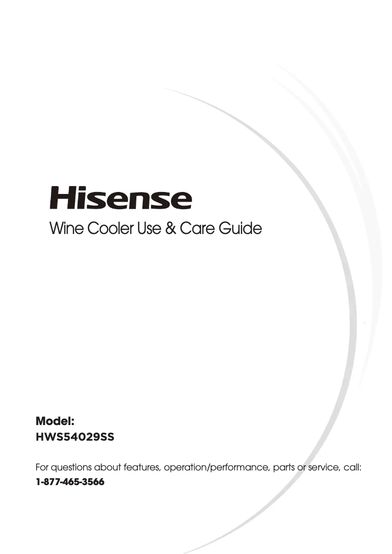 Page 1 of the manual User Manual Hisense HWS54029SS