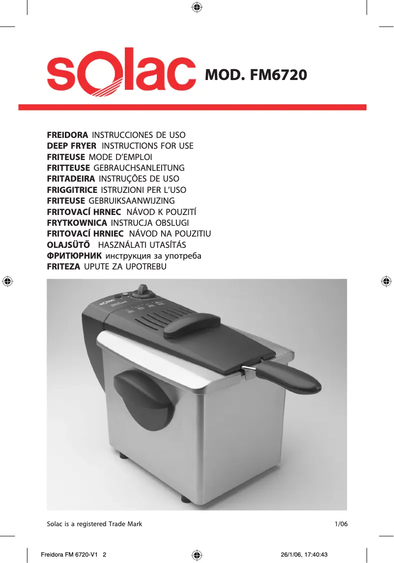 Page 1 of the manual User Manual Solac Ideal 2000 FM6720