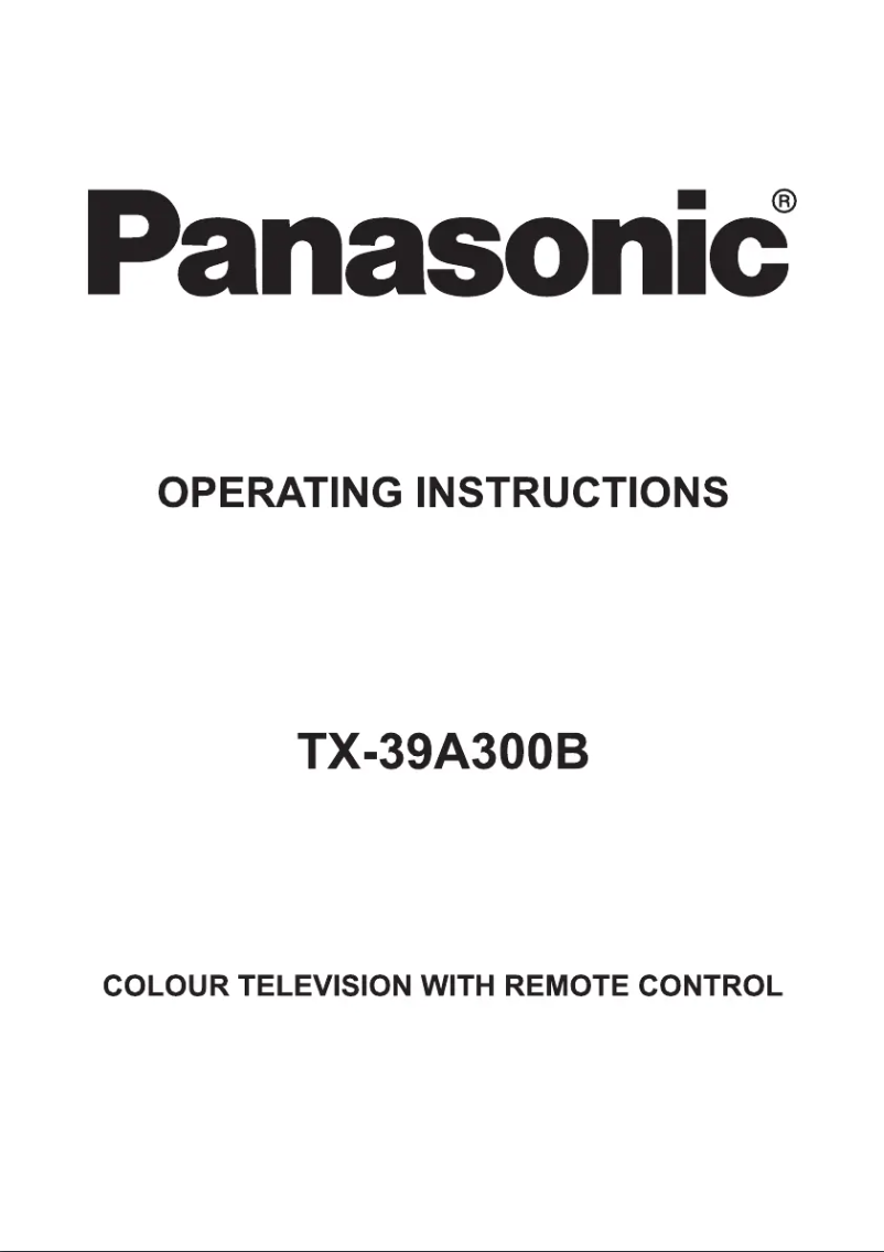 First page image of the manual for Viera TX-39A300B