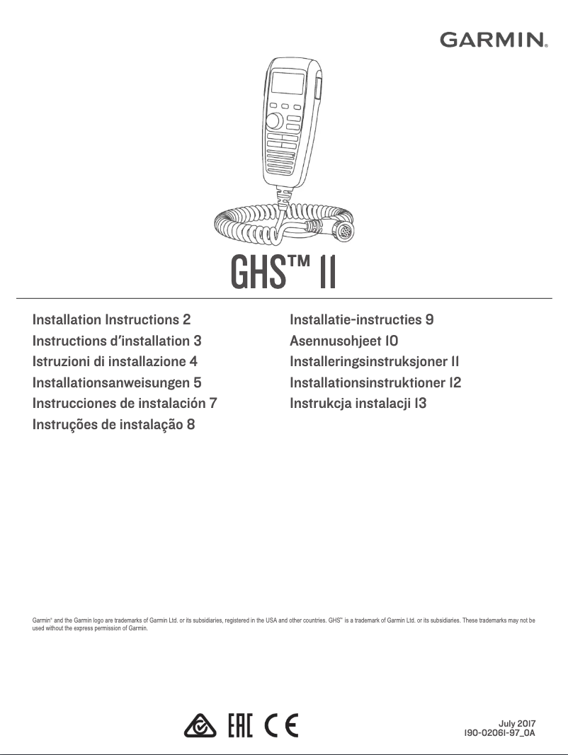 Page 1 of the manual User Manual Garmin GHS 11i
