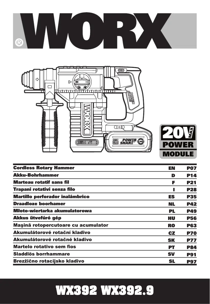 First page image of the manual for WX392.9