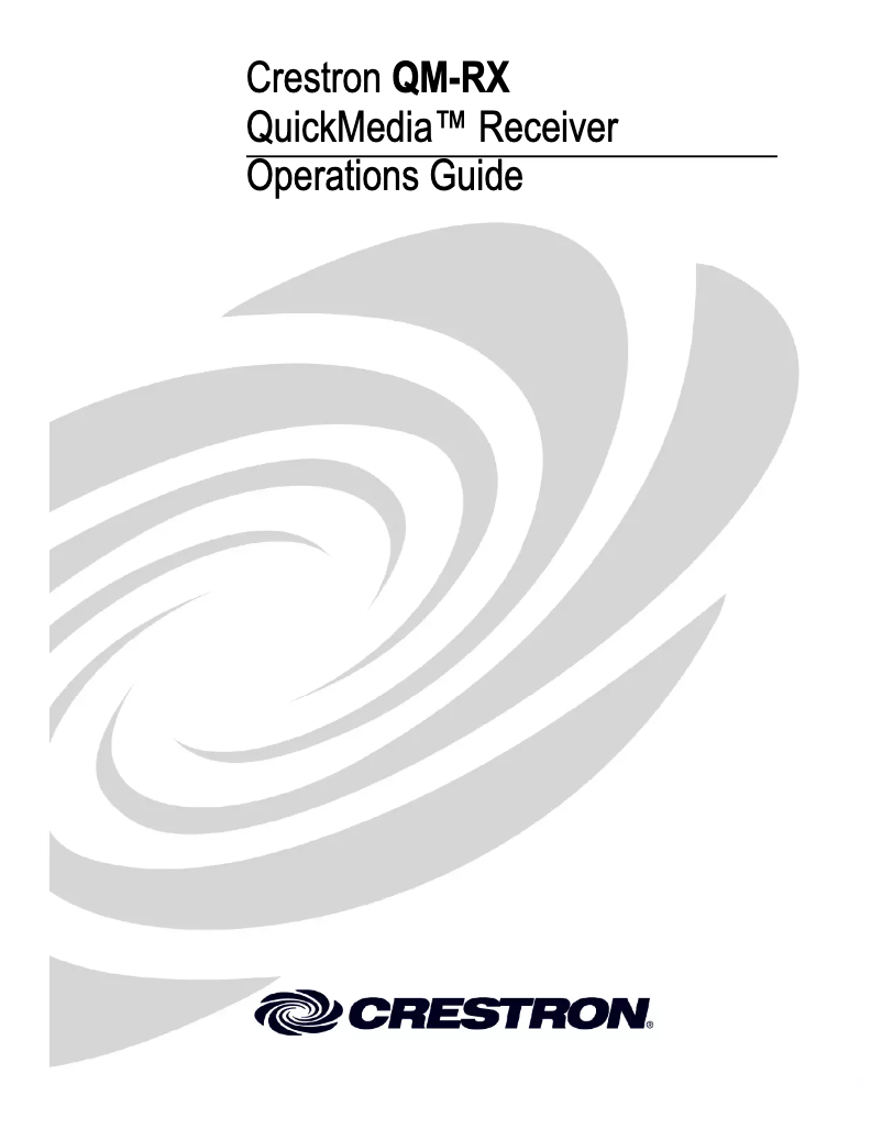 First page image of the manual for QM-RX