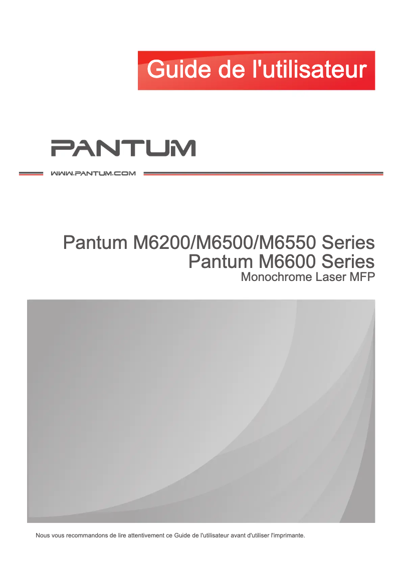 Page 1 of the manual User Manual Pantum M6550W