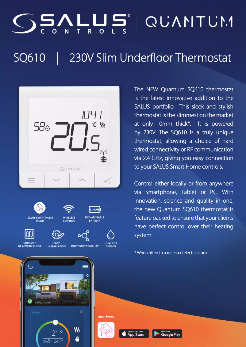 First page image of the manual for SQ610